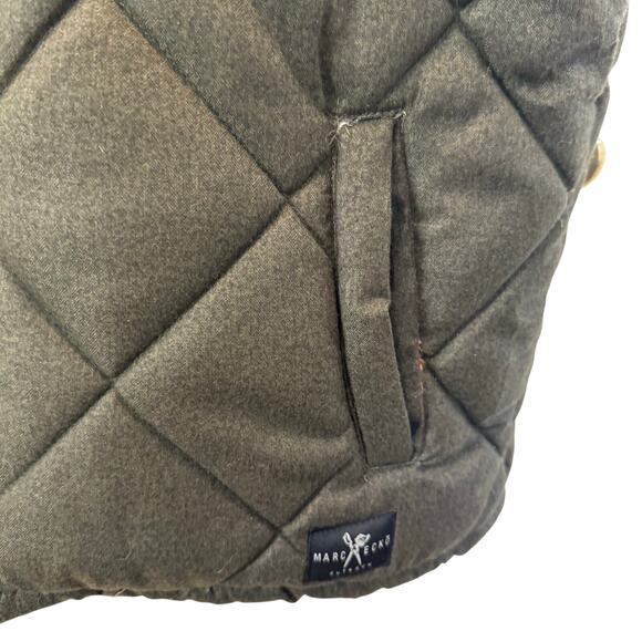 Marc Ecko Cut & Sew Vest Size Medium Brown Quilted Orange Lining Full Zip - Picture 4 of 10